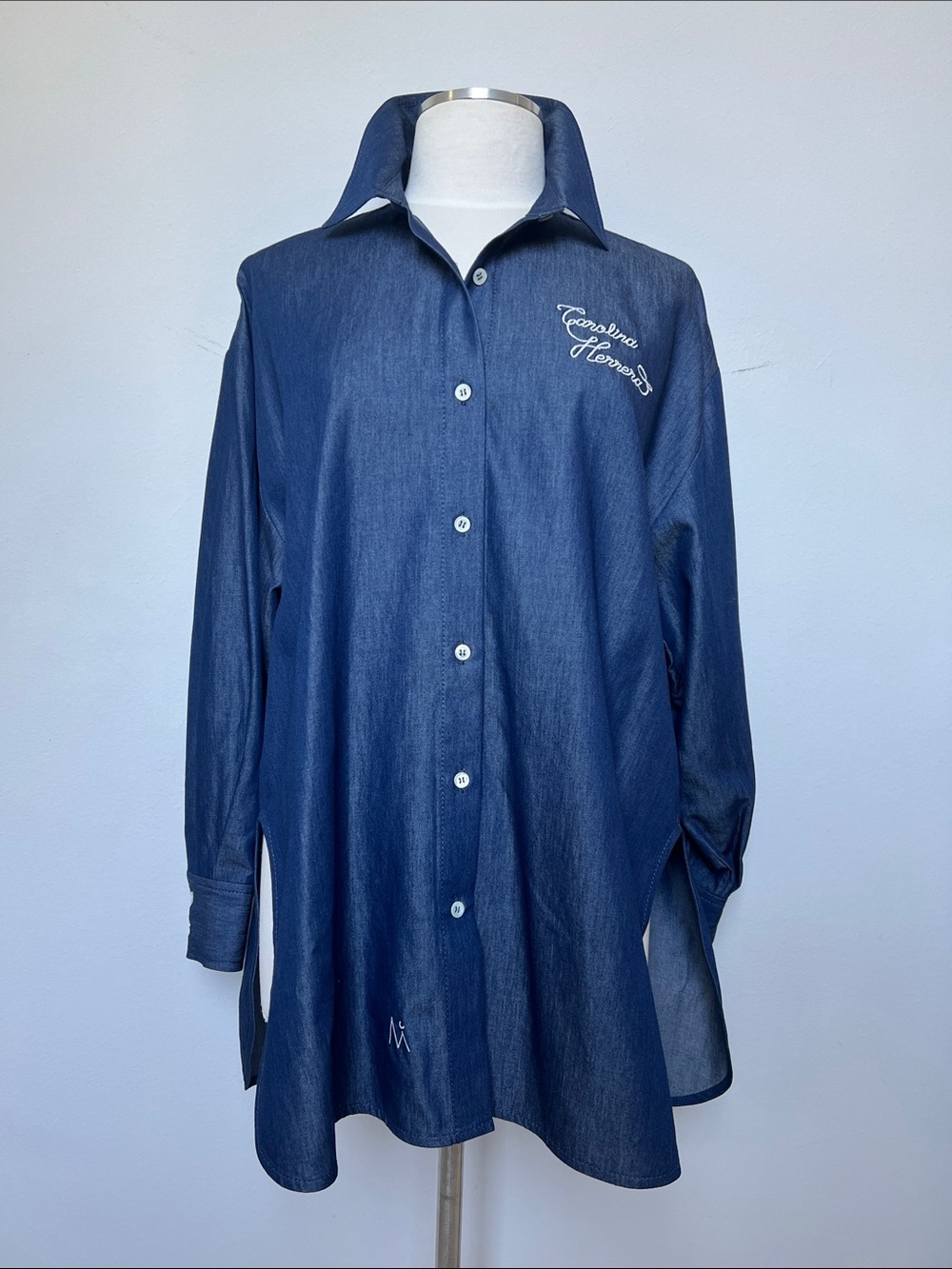Miron Crosby x Carolina Herrera Women’s Dark Blue Denim Button Down Shirt